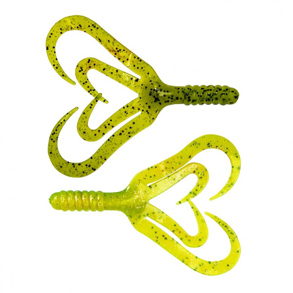Твистер Helios Credo Four Tail 2,35"/6,0 см, цвет Green Lime 10 шт HS-20-010 , 